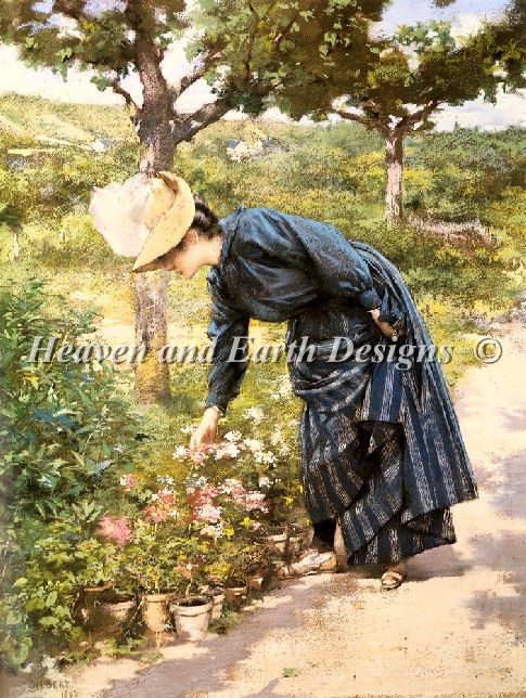 Lady In Garden - Click Image to Close